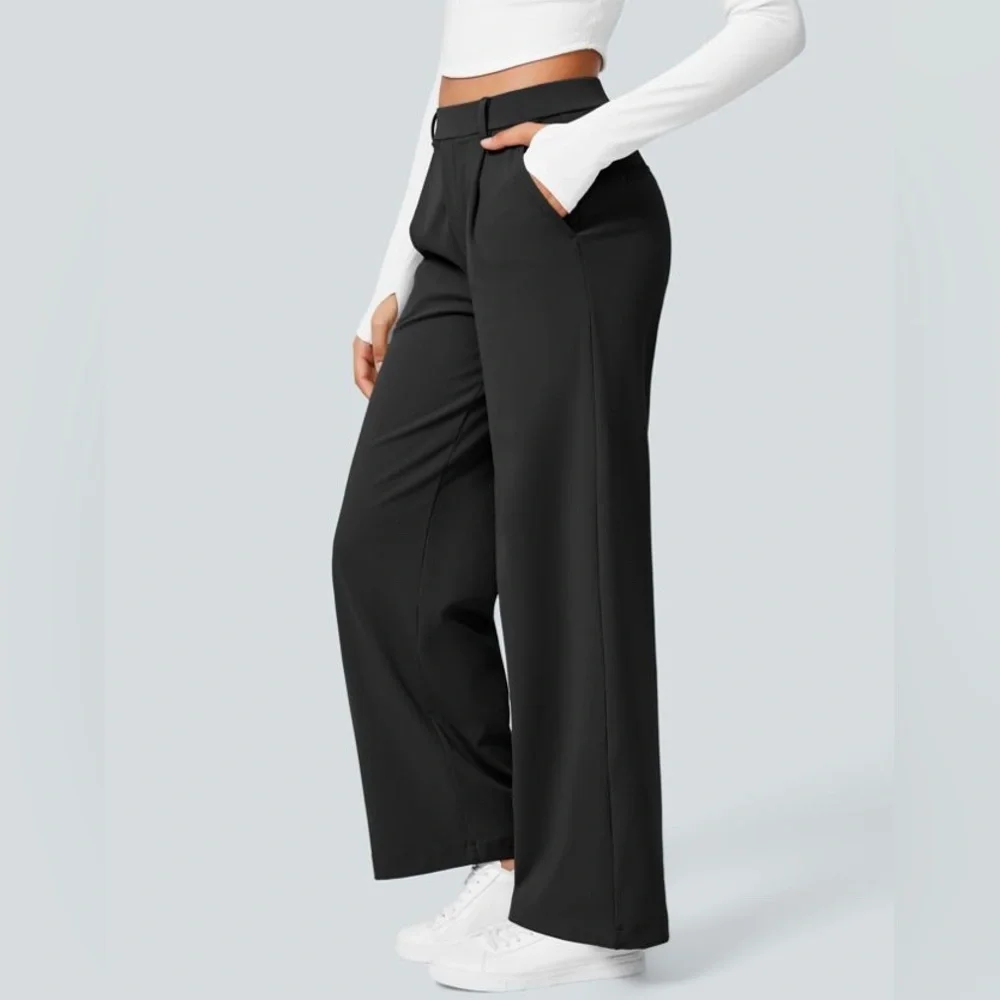 NWOT Halara Black Straight Leg, High Waisted Dress Pants‎ XL Regular